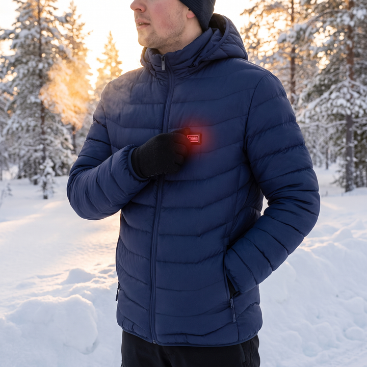Verwarmde jas unisex met 9 warmtezones en afneembare capuchon – Hollevo™