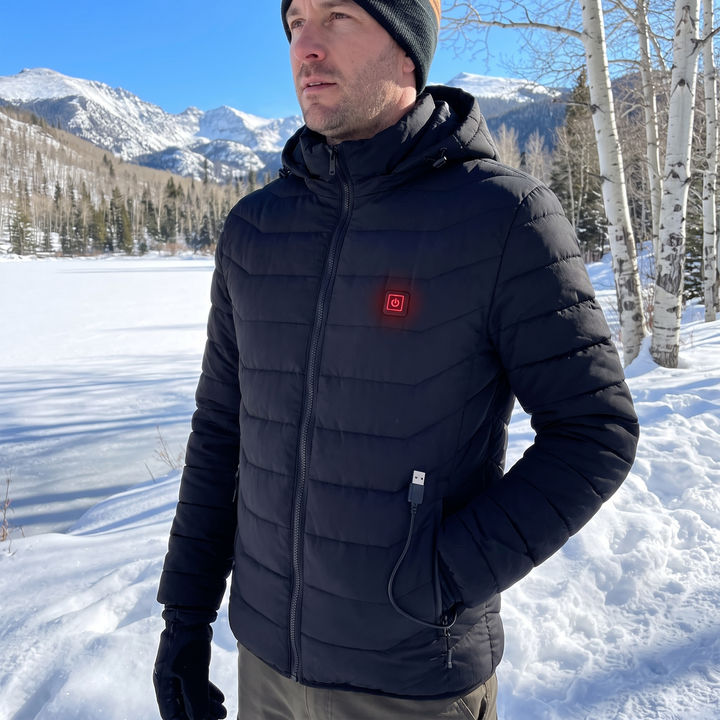 Verwarmde jas unisex met 9 warmtezones en afneembare capuchon – Hollevo™