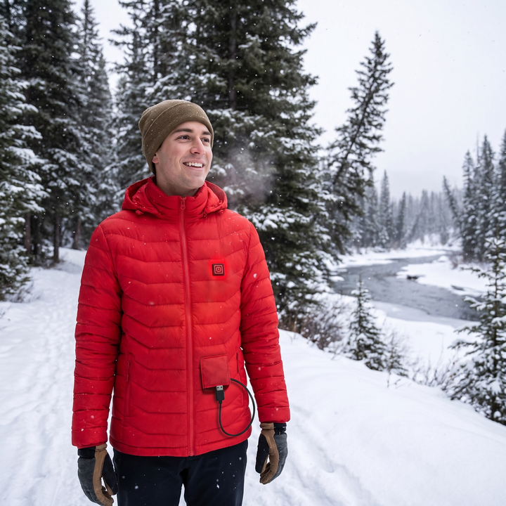 Verwarmde jas unisex met 9 warmtezones en afneembare capuchon – Hollevo™