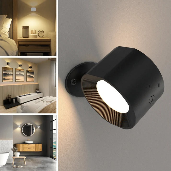 Oplaadbare led-wandlamp met magnetische voet die 360° draait