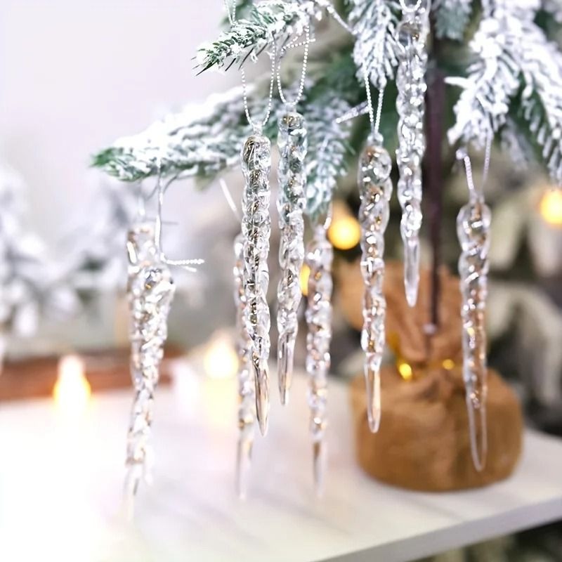 Hollevo™ Heldere ijspegels voor de kerstboom, breukbestendige set