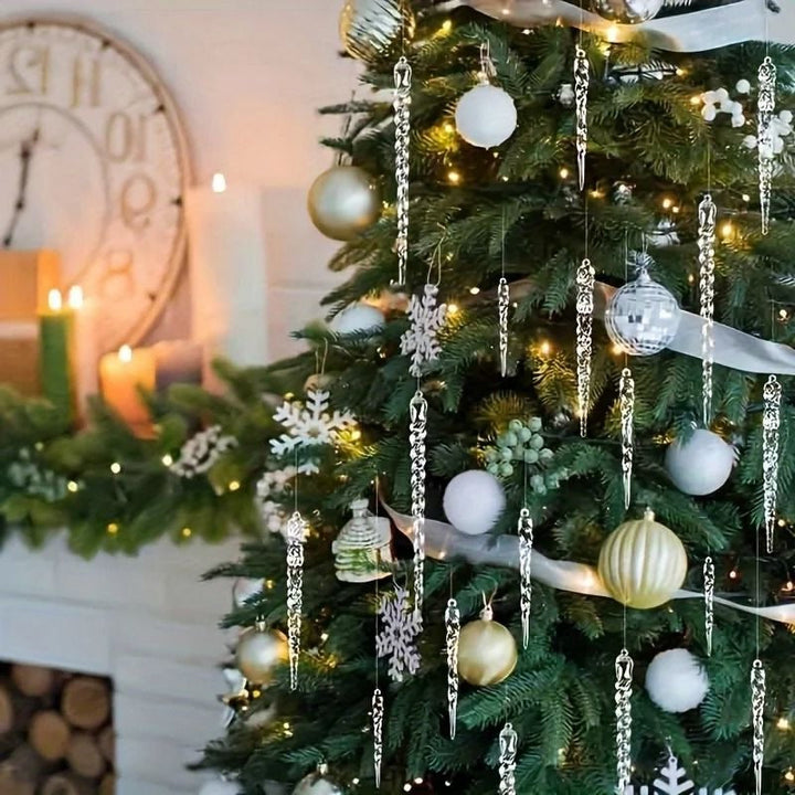 Hollevo™ Heldere ijspegels voor de kerstboom, breukbestendige set