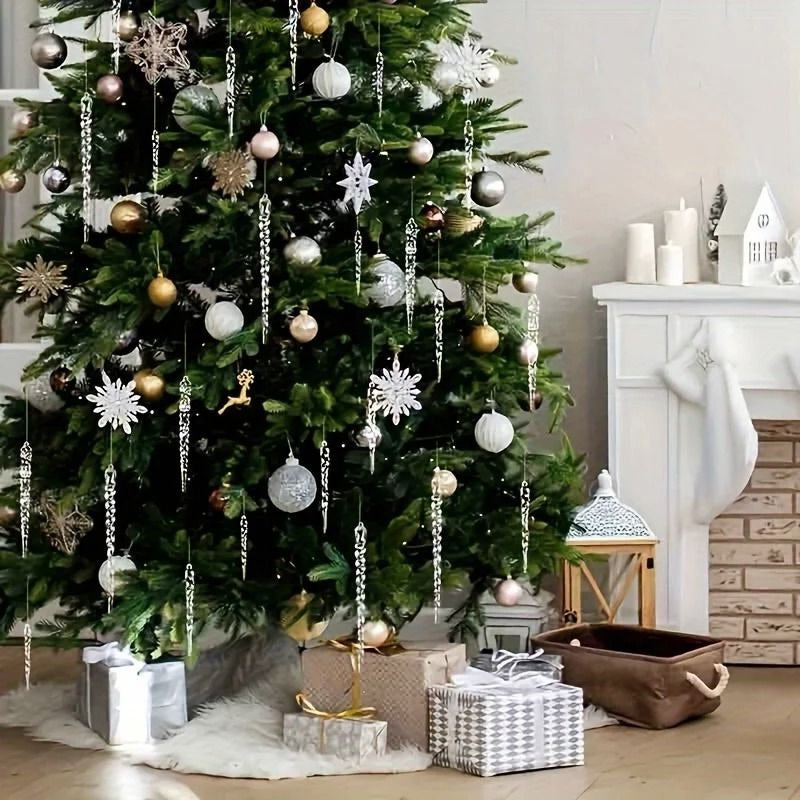 Hollevo™ Heldere ijspegels voor de kerstboom, breukbestendige set