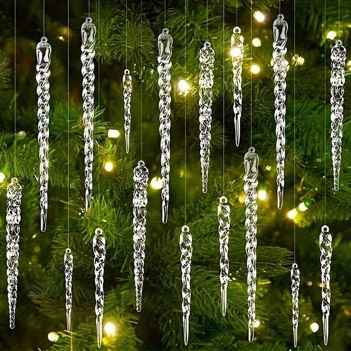 Hollevo™ Heldere ijspegels voor de kerstboom, breukbestendige set