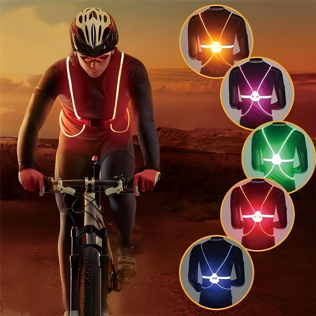 Oplichtend LED-hesje met 360° zichtbaarheid voor hardlopen en fietsen