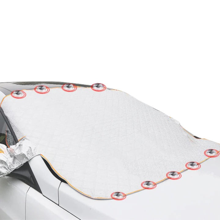 Hollevo™ Magnetische vorstdeken voor de voorruit met spiegelhoezen