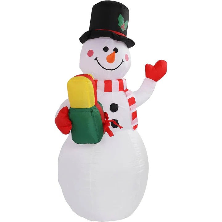 5ft opblaasbaar sneeuwpop buiten decoratie, draaibaar LED-lampjes, kerst blow omhoog tuin decoratie, weerbestendig