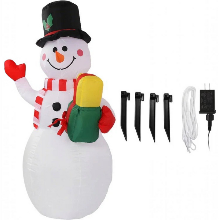 5ft opblaasbaar sneeuwpop buiten decoratie, draaibaar LED-lampjes, kerst blow omhoog tuin decoratie, weerbestendig
