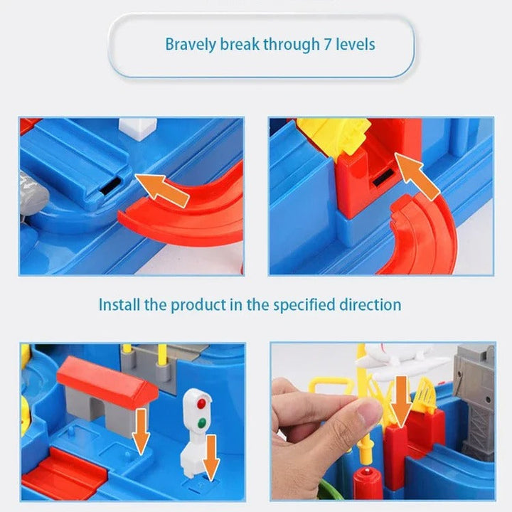 Hollevo™ Mechanische autobaan met hendels, knoppen en hellingen