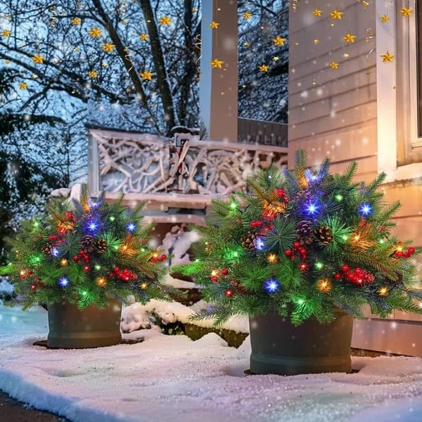 Pre – verlicht kunstmatig kerstboom voelen echt urn filler