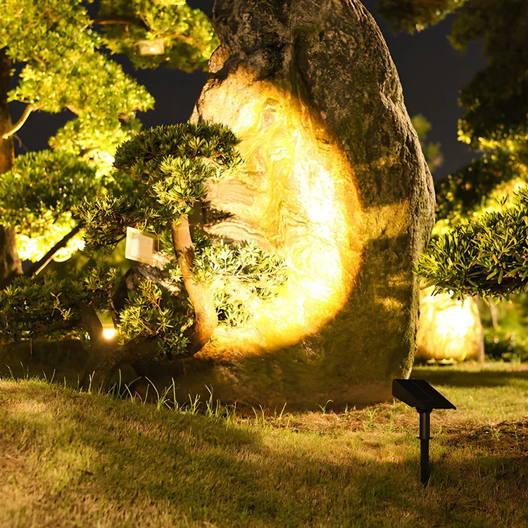 Solar LED-tuinspot met zoomlens en RGB-licht
