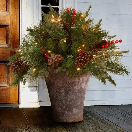 Pre – verlicht kunstmatig kerstboom voelen echt urn filler