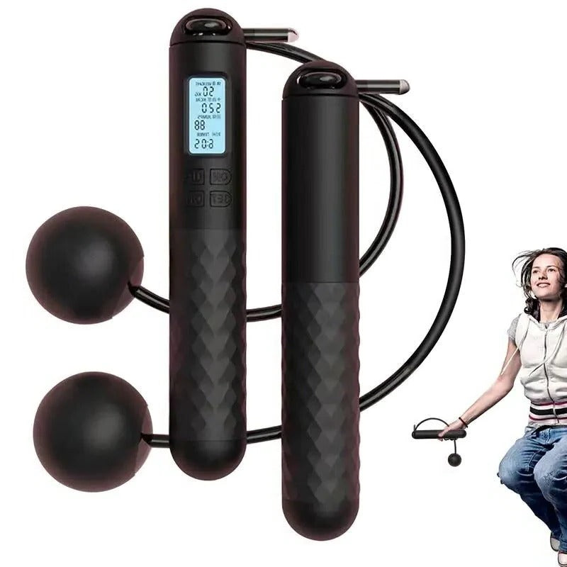 Hollevo™ Draadloos springtouw met gewichten en digitale teller