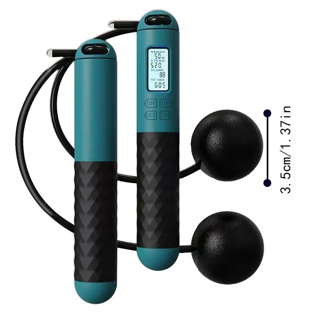 Hollevo™ Draadloos springtouw met gewichten en digitale teller