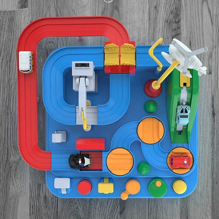 Hollevo™ Mechanische autobaan met hendels, knoppen en hellingen