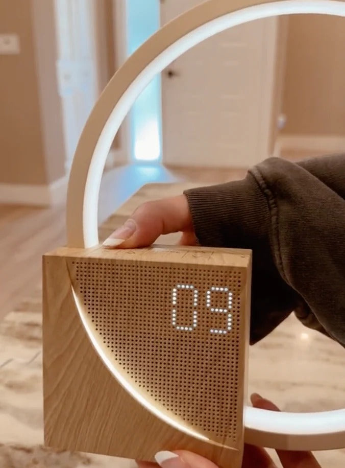 Scandinavische wake-up light wekker met FM-radio en USB-poort