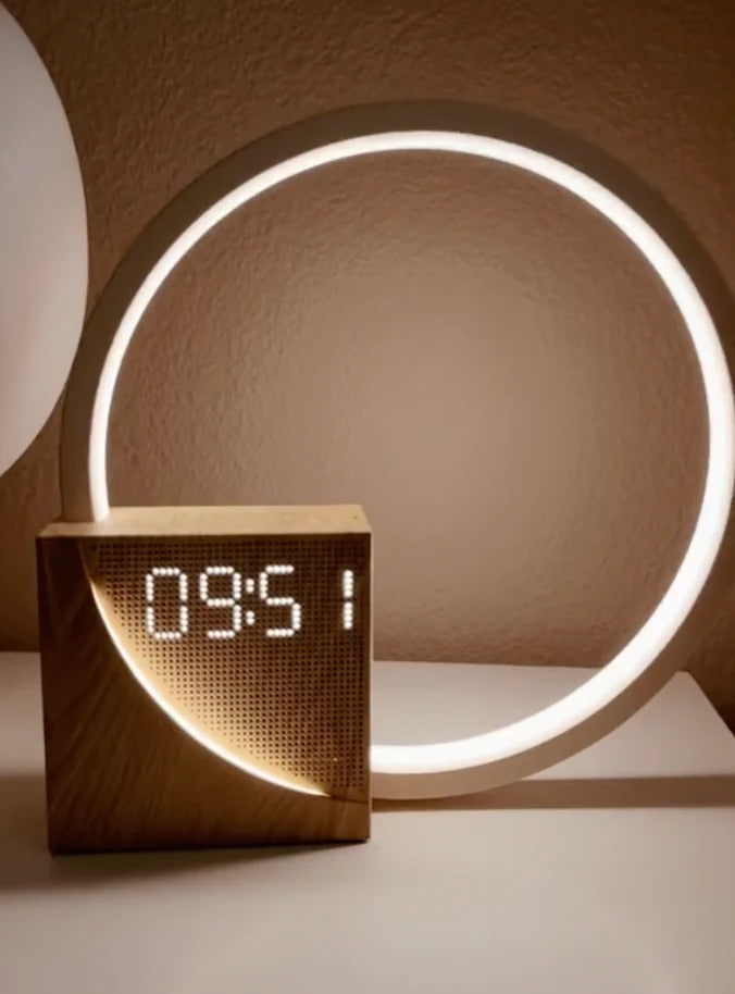 Scandinavische wake-up light wekker met FM-radio en USB-poort