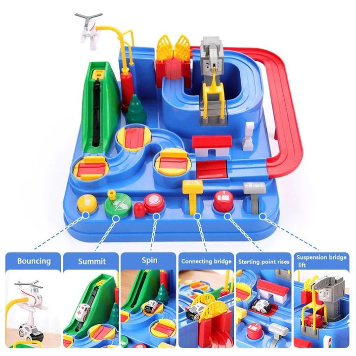 Hollevo™ Mechanische autobaan met hendels, knoppen en hellingen