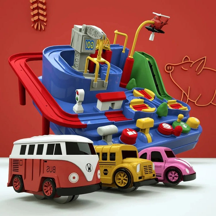 Hollevo™ Mechanische autobaan met hendels, knoppen en hellingen