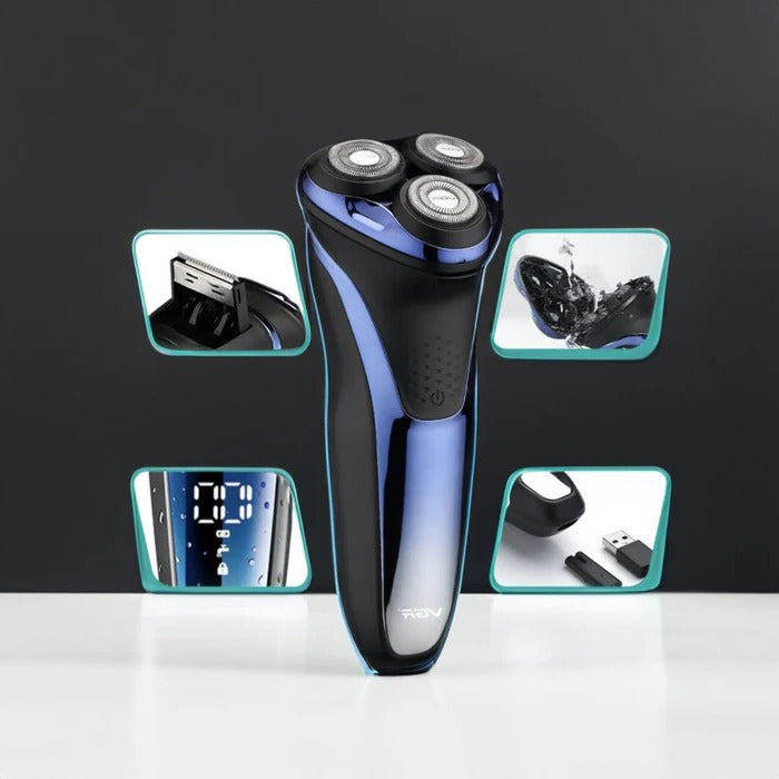 Scheerapparaat voor heren met flexibele 3D-kop en led-display