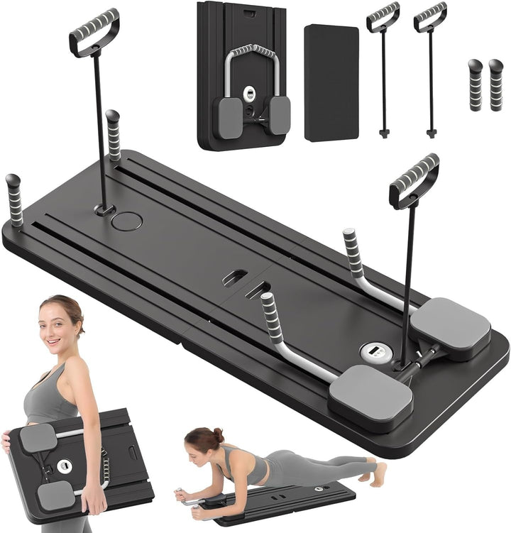 Inklapbaar pilates reformer board met elastieken en timer