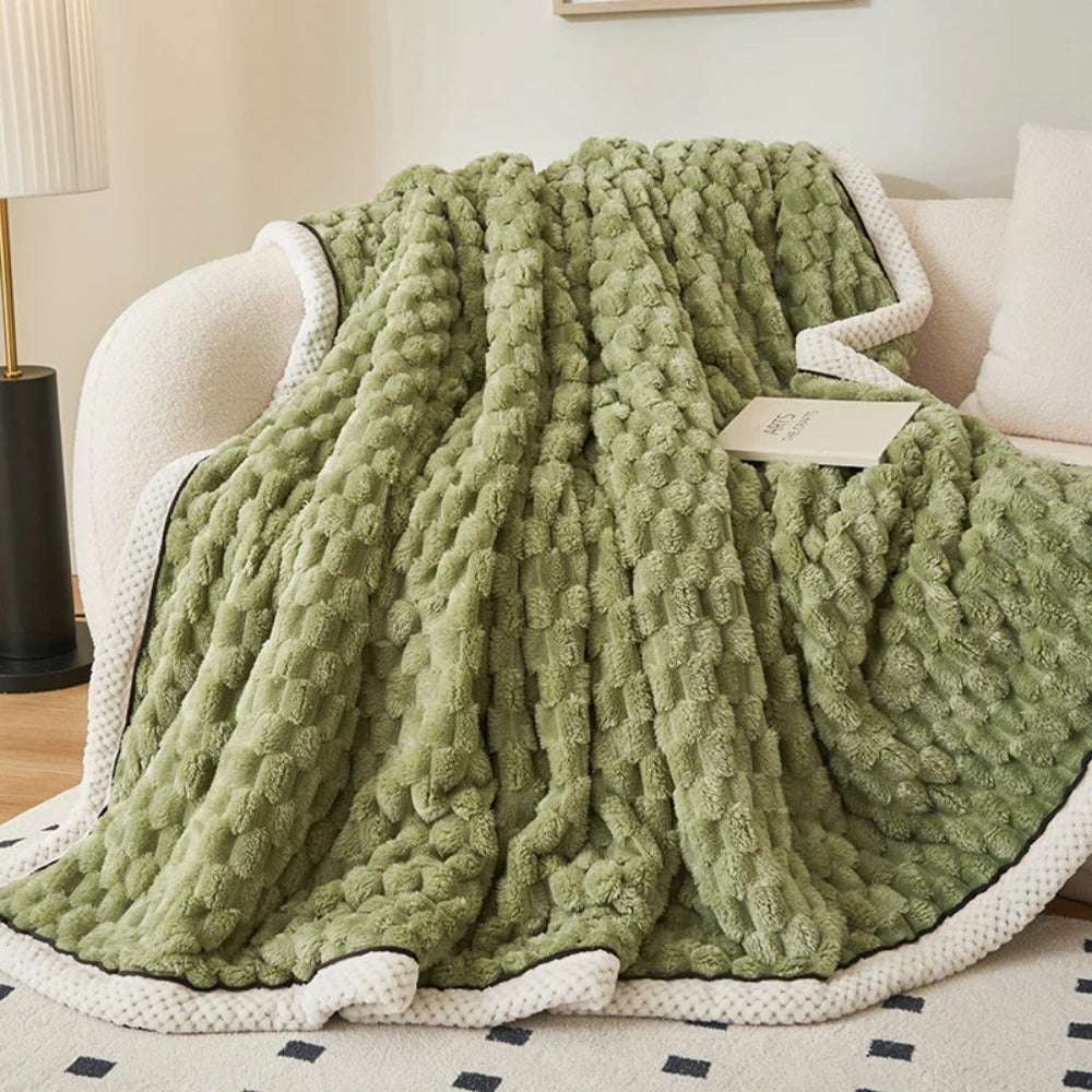 Zachte plaid met bubbelstructuur, licht als een wolkje