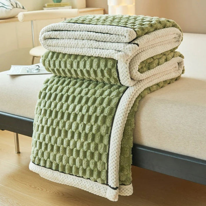 Zachte plaid met bubbelstructuur, licht als een wolkje