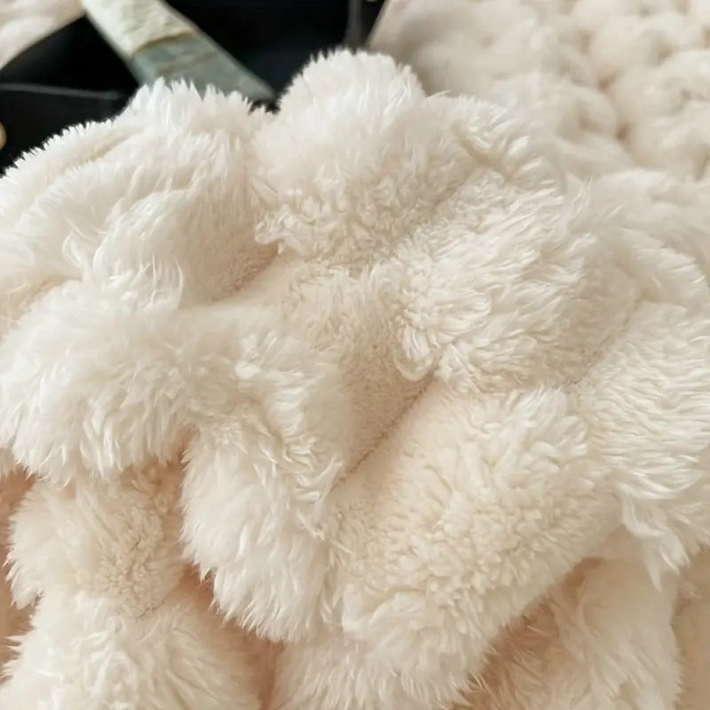Zachte plaid met bubbelstructuur, licht als een wolkje