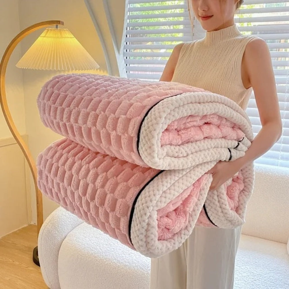Zachte plaid met bubbelstructuur, licht als een wolkje