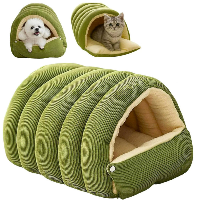 Hollevo™ Gesloten kattenmand voor de winter met fleece en wasbare hoes