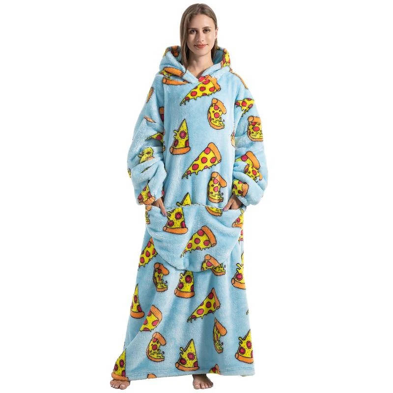 Hollevo™ Oversized sherpa deken-hoodie met lange mouwen en capuchon