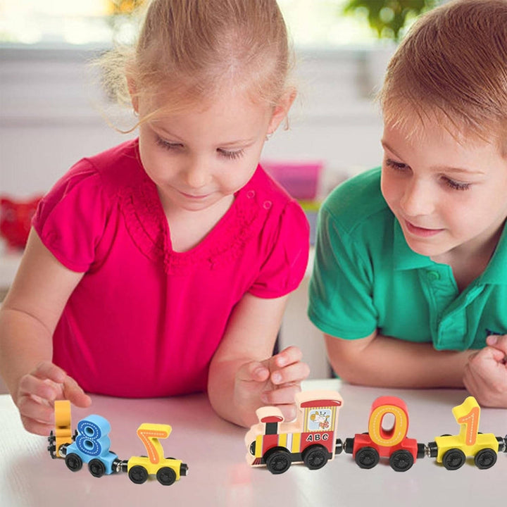 Magnetische houten cijfertrein voor kinderen van 3 tot 6 jaar