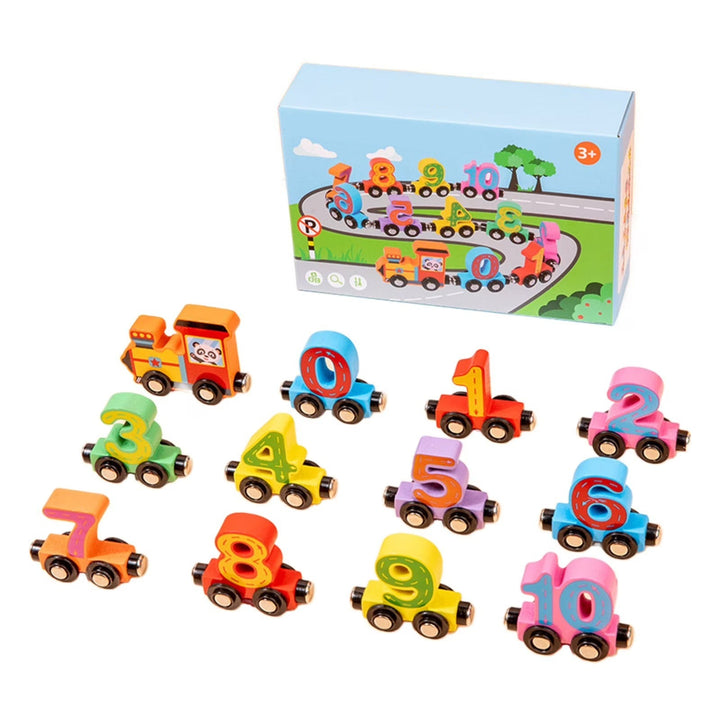 Magnetische houten cijfertrein voor kinderen van 3 tot 6 jaar