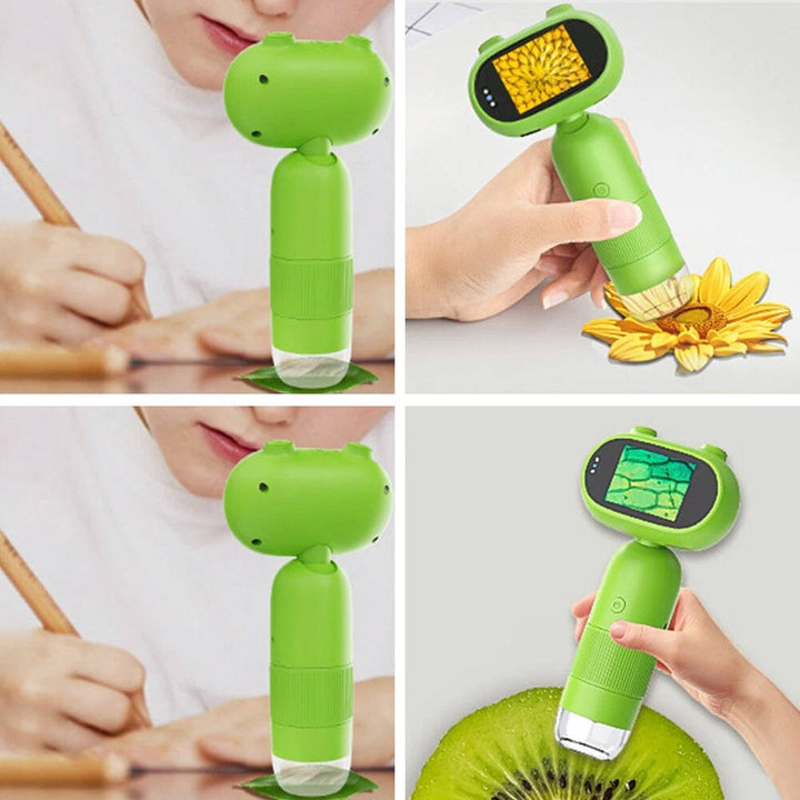 Handmicroscoop voor kinderen met scherm en 100x vergroting