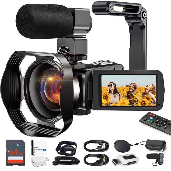 Hollevo™ 4K-vlogcamera met 48 MP foto's, flipscherm en wifi