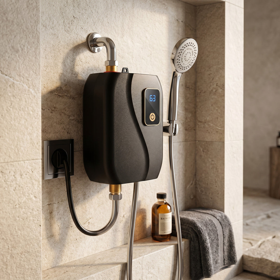 Elektrische doorstroomboiler met led-display en sensoren