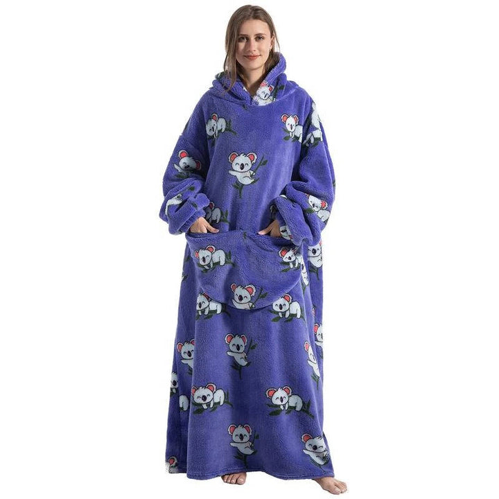 Hollevo™ Oversized sherpa deken-hoodie met lange mouwen en capuchon