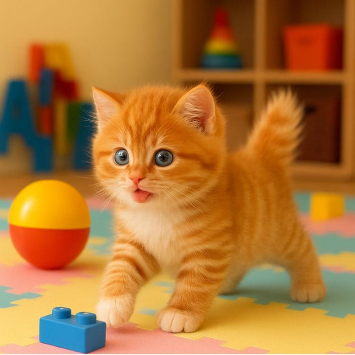 Lopende en miauwende pluche robotkat voor kinderen