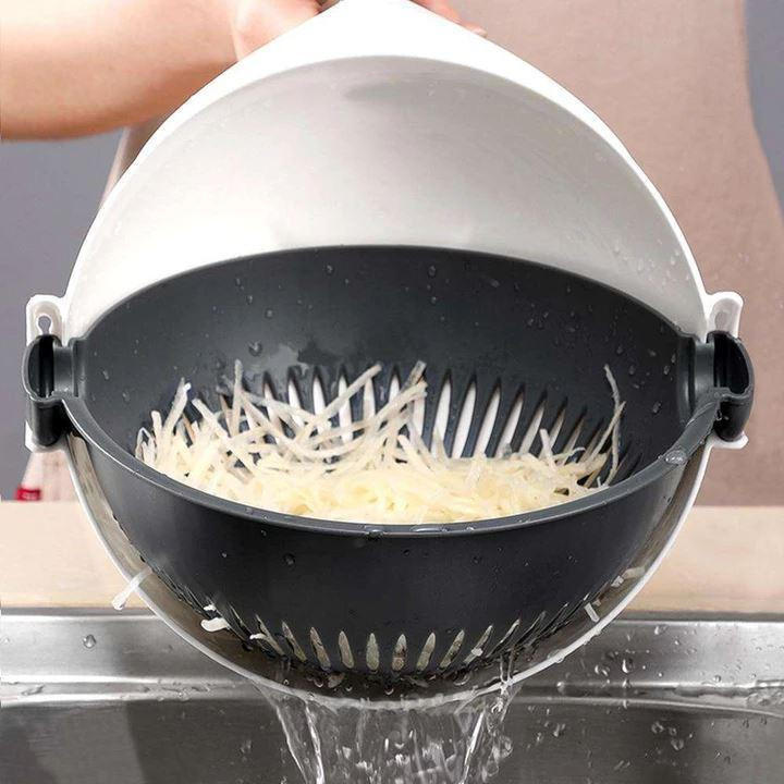 Hollevo™ Groentesnijder 7-in-1 met rasp, dunschiller en vergiet