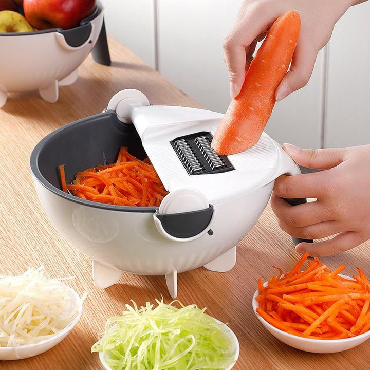 Hollevo™ Groentesnijder 7-in-1 met rasp, dunschiller en vergiet