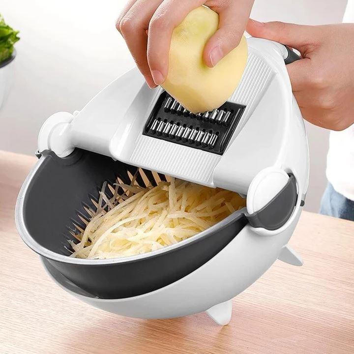 Hollevo™ Groentesnijder 7-in-1 met rasp, dunschiller en vergiet