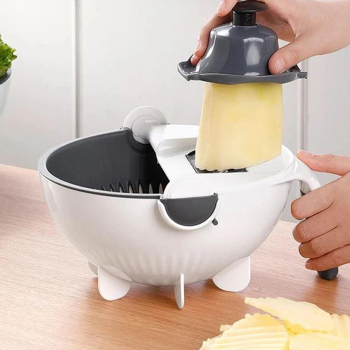 Hollevo™ Groentesnijder 7-in-1 met rasp, dunschiller en vergiet