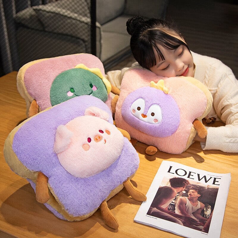 Hollevo™ Donzige pluche handwarmer in de vorm van een toastje