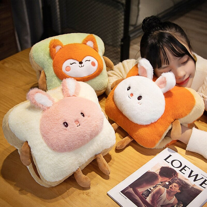 Hollevo™ Donzige pluche handwarmer in de vorm van een toastje