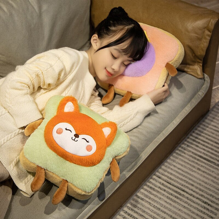 Hollevo™ Donzige pluche handwarmer in de vorm van een toastje