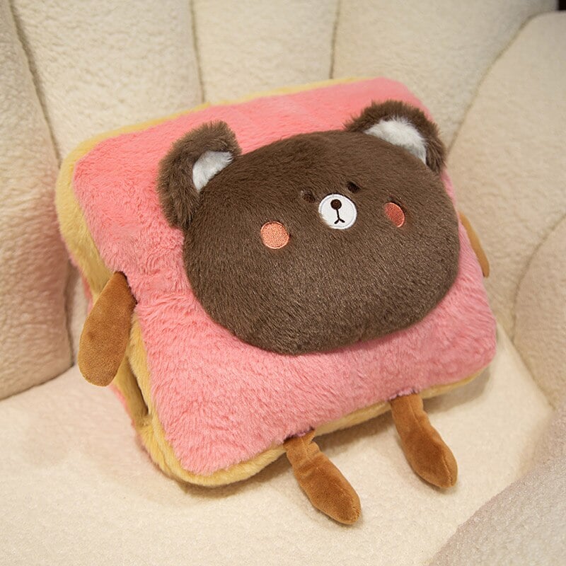 Hollevo™ Donzige pluche handwarmer in de vorm van een toastje