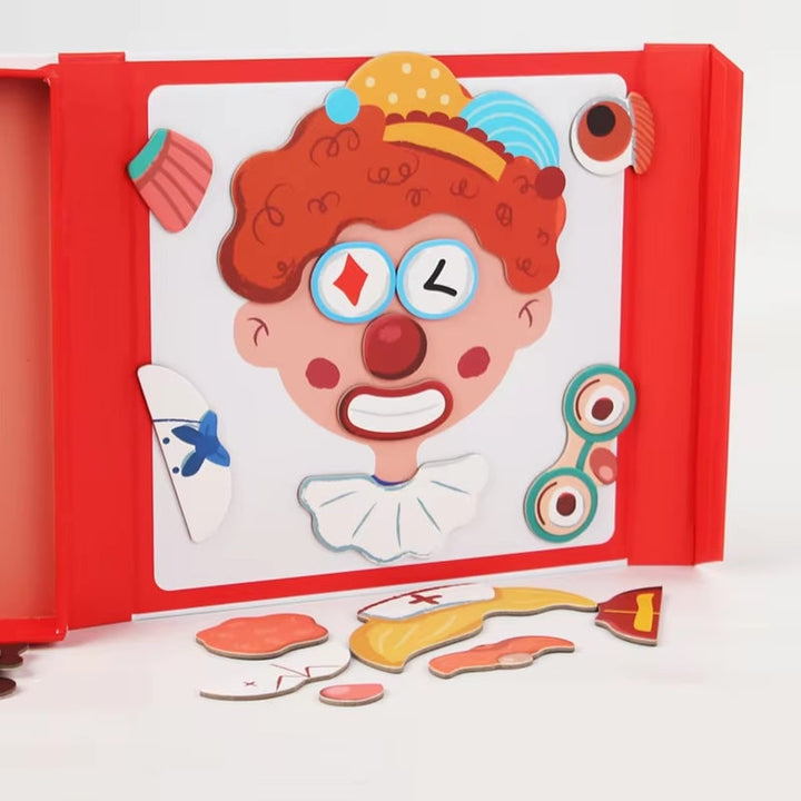 Magnetisch aankleedboek met gezichtspuzzels en figuurkaarten