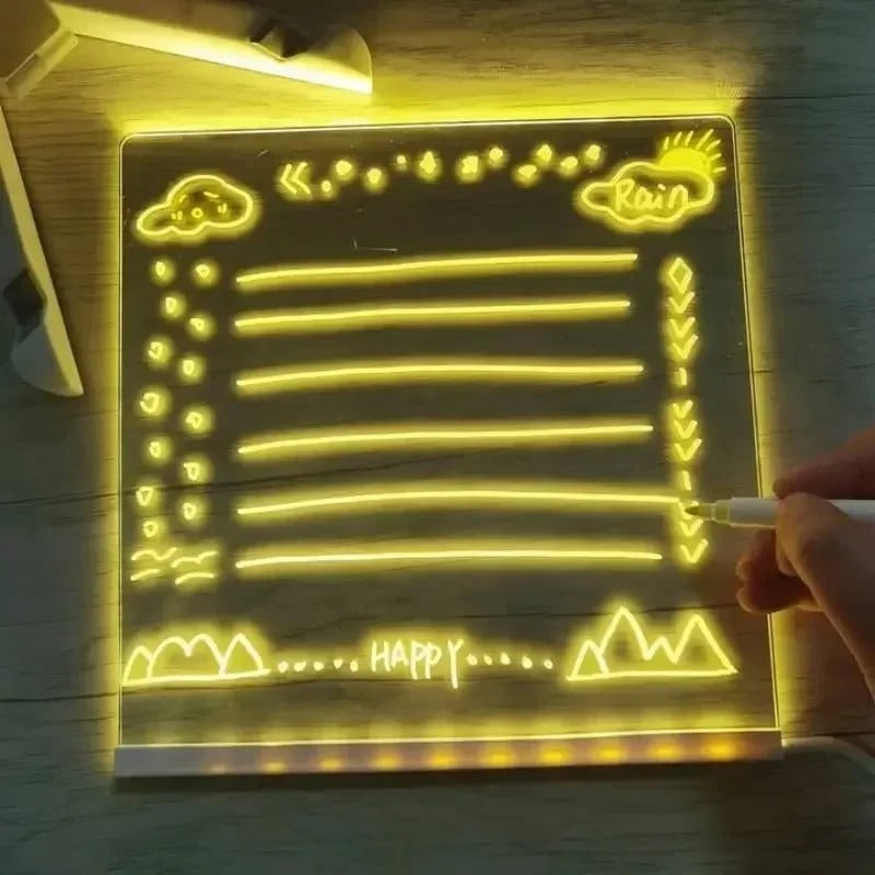Oplichtend LED-whiteboard met inklapbare standaard