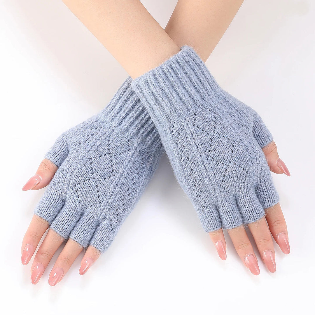 Zacht gebreid vingerloos handschoenen voor de winter