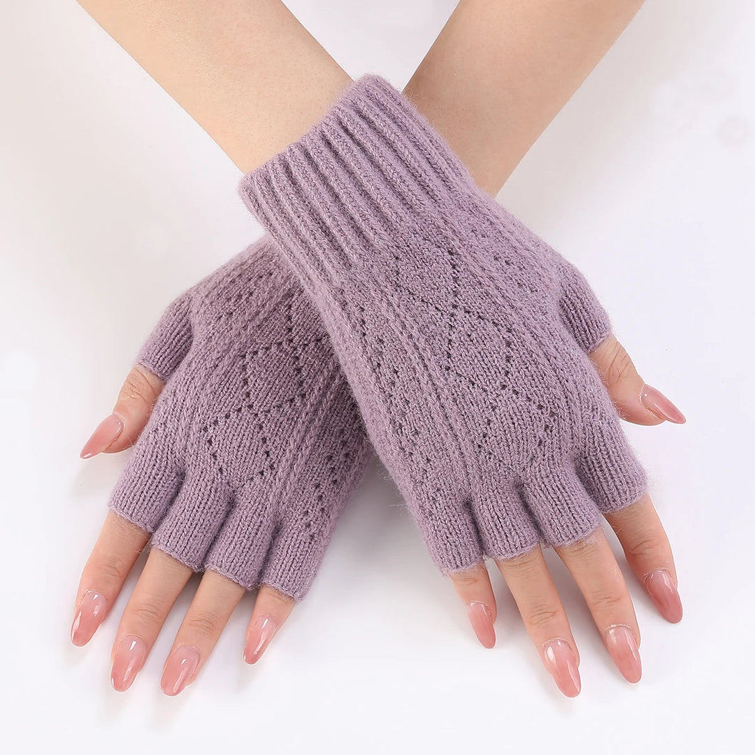 Zacht gebreid vingerloos handschoenen voor de winter